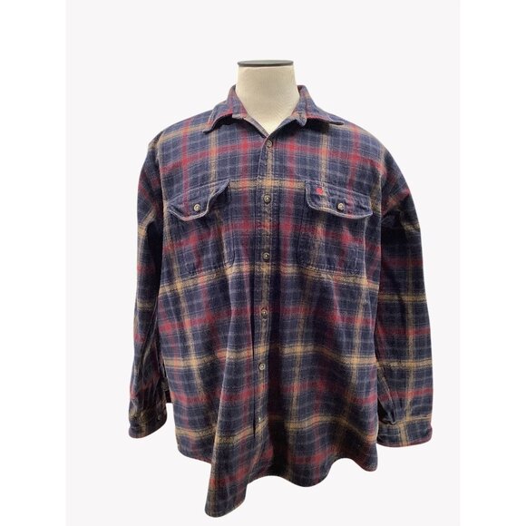 Carhartt Other - Carhartt Mens 2XL Plaid Flannel Button-Up Shirt 100% Cotton Long Sleeve